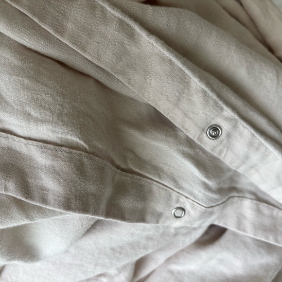 H&M Home Washed Linen Duvet Cover Set Light Gray Queen Size - Picture 3 of 5